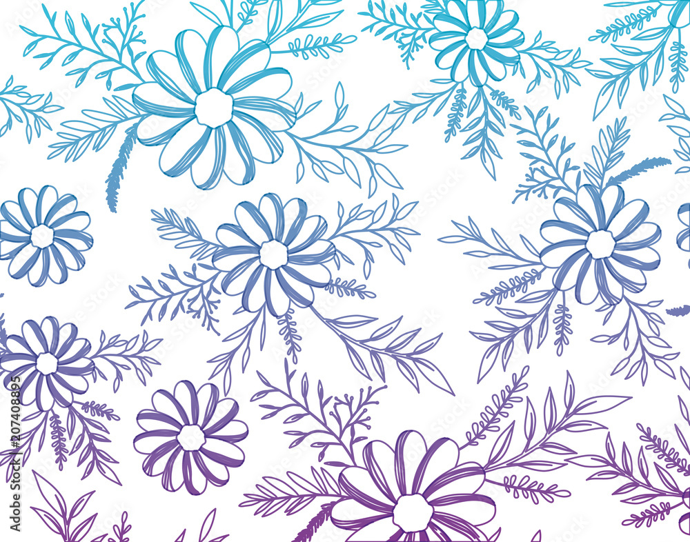 flower and leafs decorative pattern background vector illustration design flower and leafs decorative pattern background vector illustration design