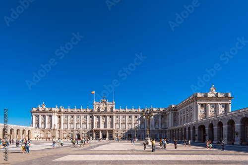 MADRID  SPAIN - SEPTEMBER 26  2017  View of the Royal Palace building. Copy space for text.