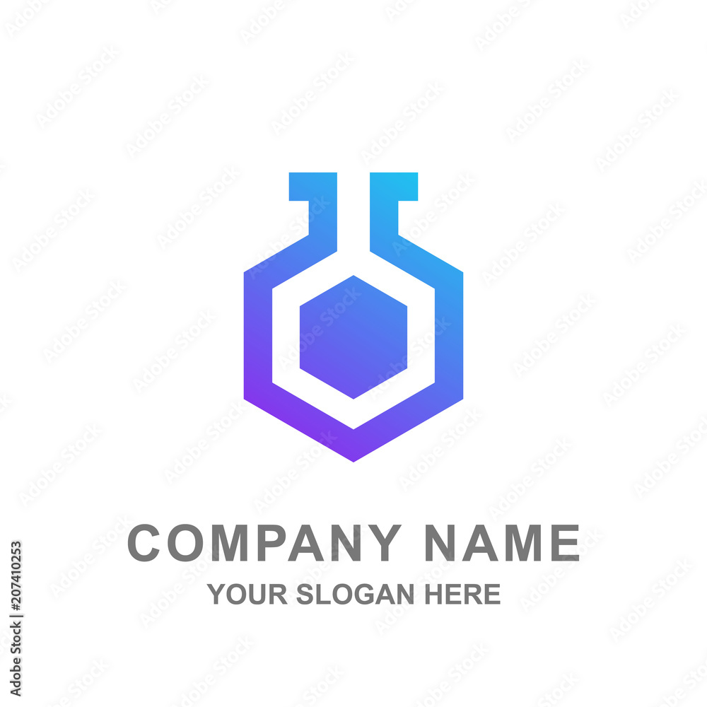 Science Hexagon Laboratory Biology Logo Vector Science Hexagon Laboratory Biology Logo Vector