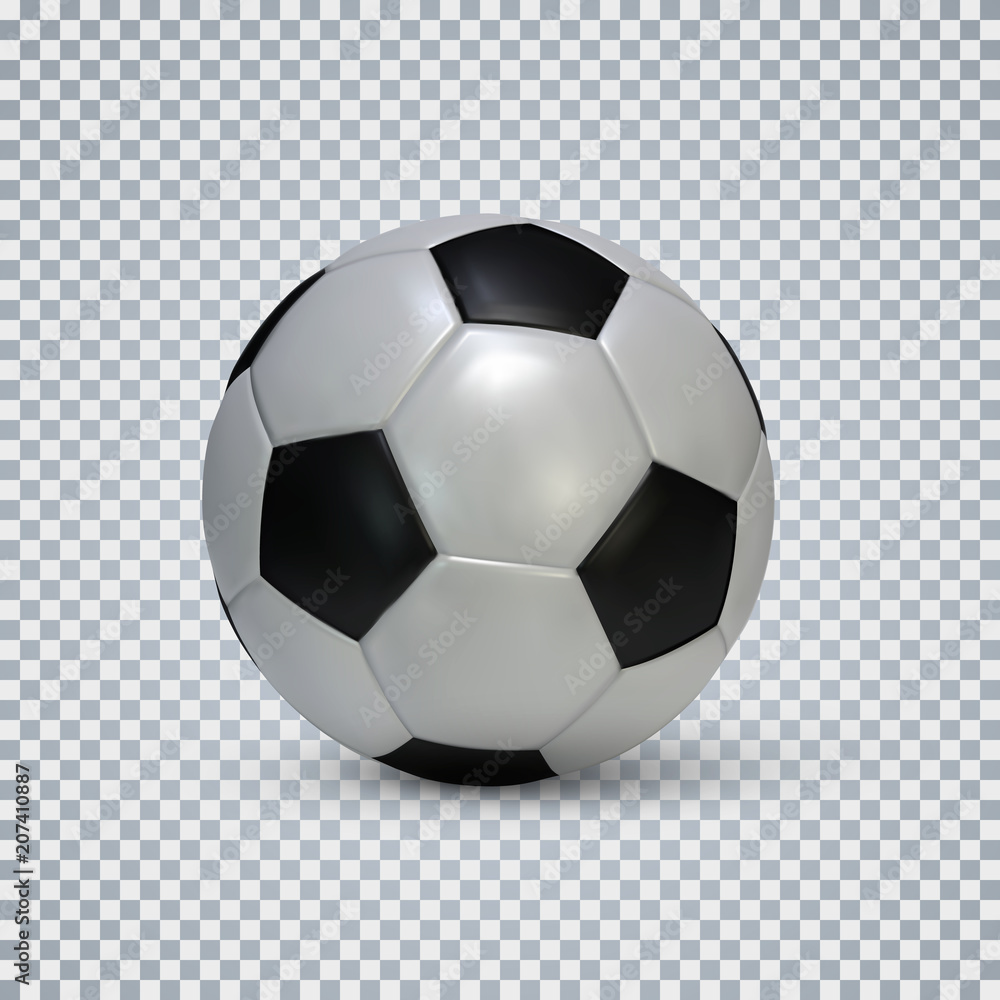 Soccer ball. Realistic football ball with shadow on transparent background. Vector illustration Soccer ball. Realistic football ball with shadow on transparent background. Vector illustration