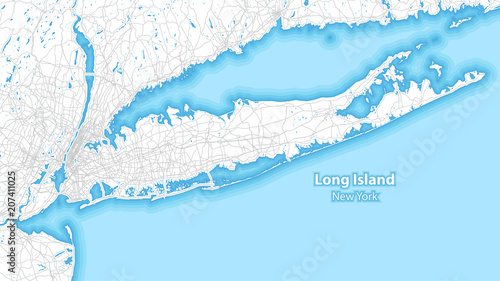 Two-toned map of Long island, New York