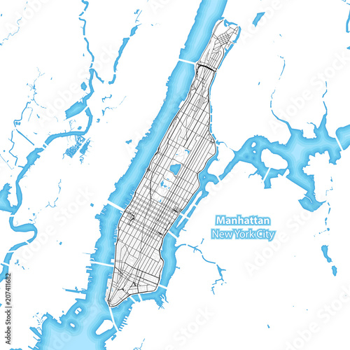 Map of the island of Manhattan, New York City