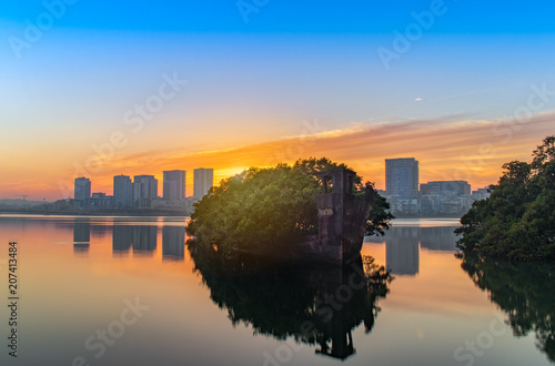 Photography Morning glow of the SS Ayrfield Ship Wreck at Homebush Bay, Sydney, Australia