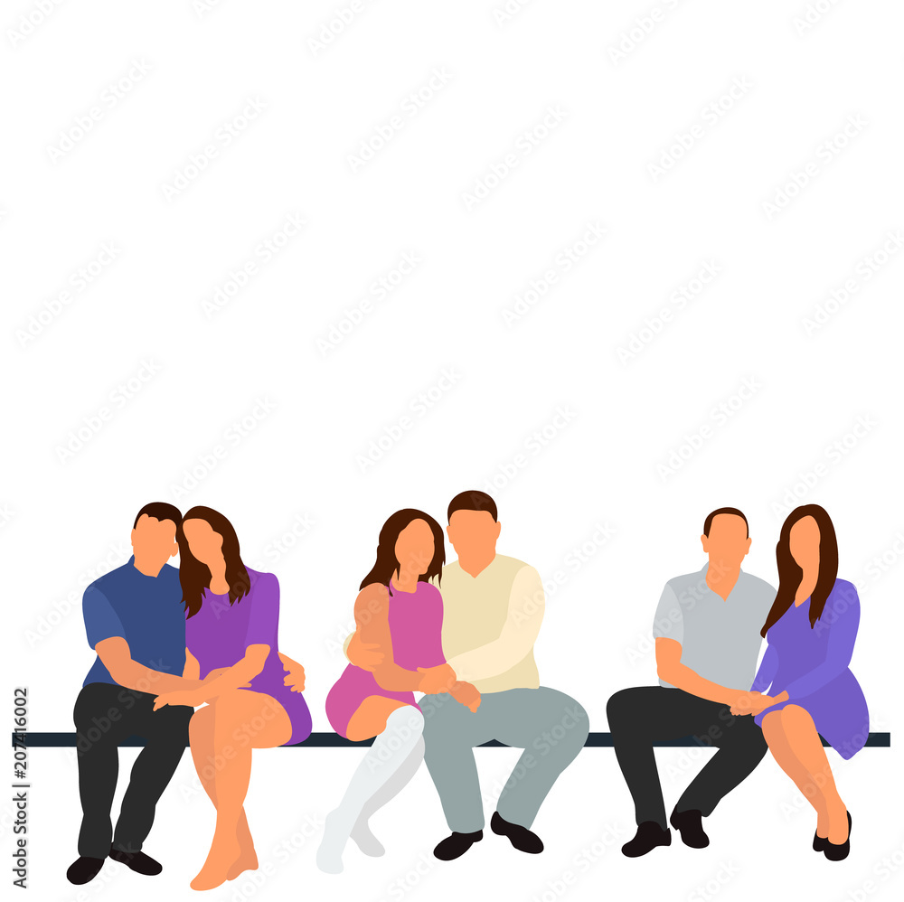 Fototapeta premium isolated, icon, silhouette people sit on a white background