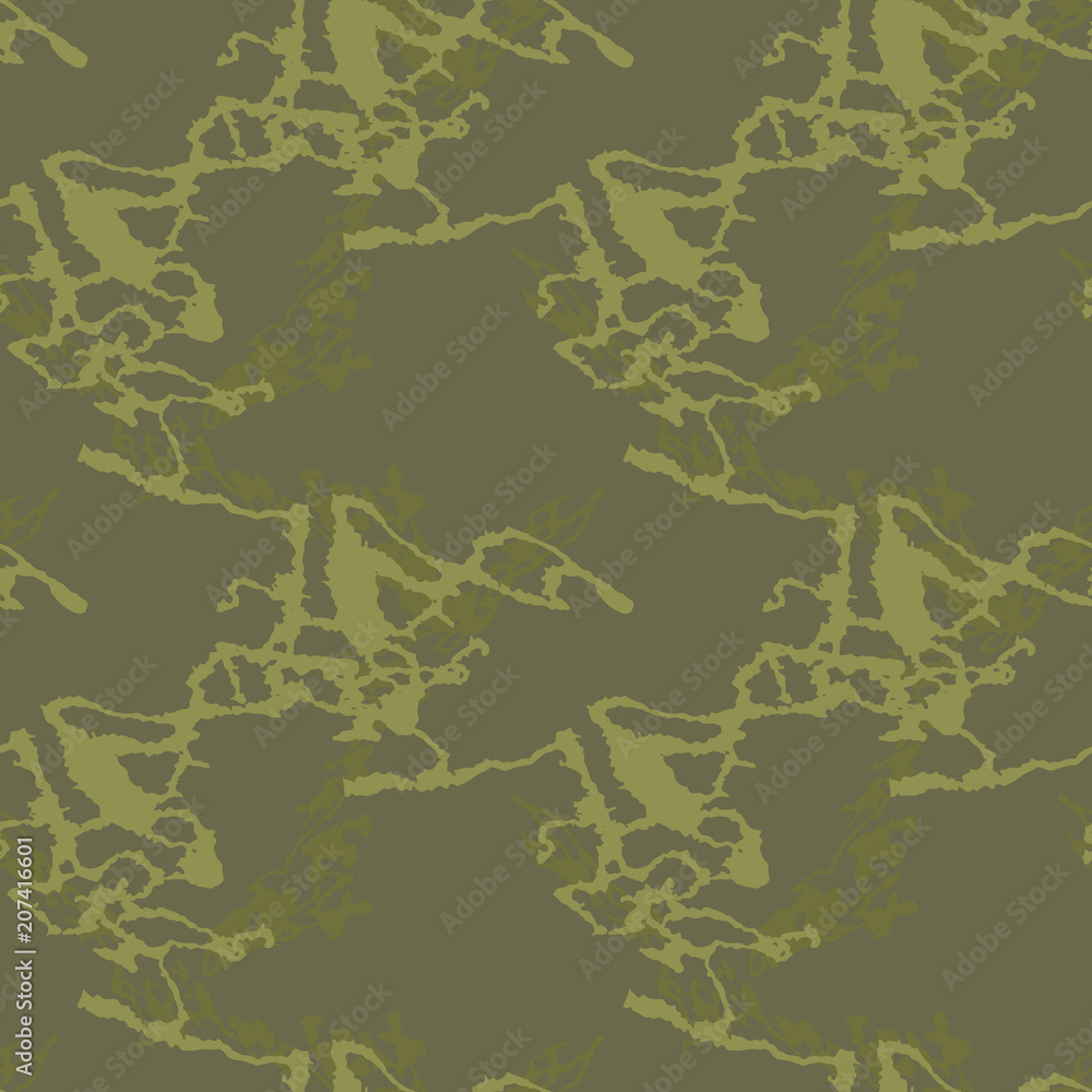 Abstract UFO camouflage in different shades of green