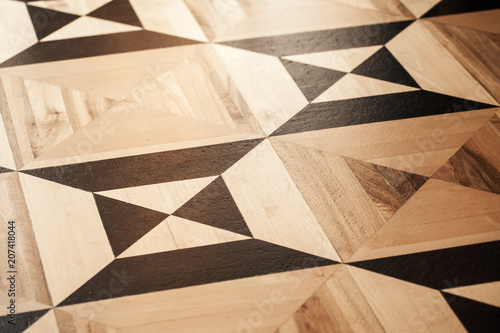 Fototapeta Naklejka Na Ścianę i Meble -  Wooden parquet design, geometric pattern