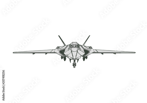 sketch of a military aircraft vector