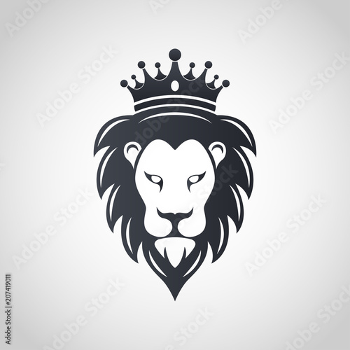 Fototapeta Naklejka Na Ścianę i Meble -  Lion head icon logo. Vector illustration