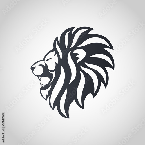 Fototapeta Naklejka Na Ścianę i Meble -  Lion head icon logo. Vector illustration