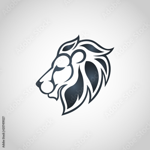 Fototapeta Naklejka Na Ścianę i Meble -  Lion head icon logo. Vector illustration