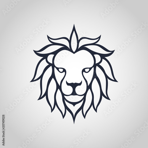 Fototapeta Naklejka Na Ścianę i Meble -  Lion head icon logo. Vector illustration