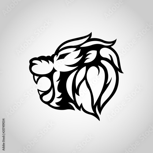 Fototapeta Naklejka Na Ścianę i Meble -  Lion head icon logo. Vector illustration