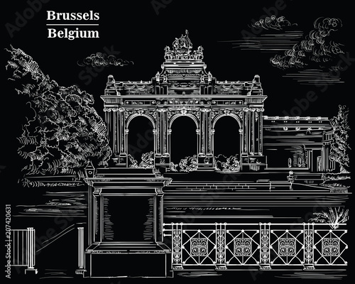 Triumphal arch in the park of the fiftieth anniversary in Brussels, back