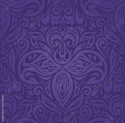 Violet purple Floral vintage seamless pattern background design