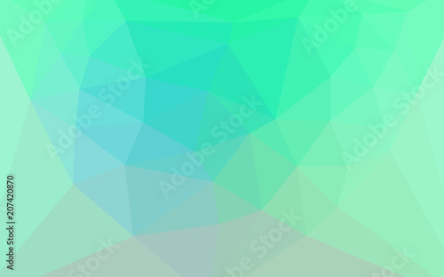 Light Green vector low poly cover with a heart in a centre.