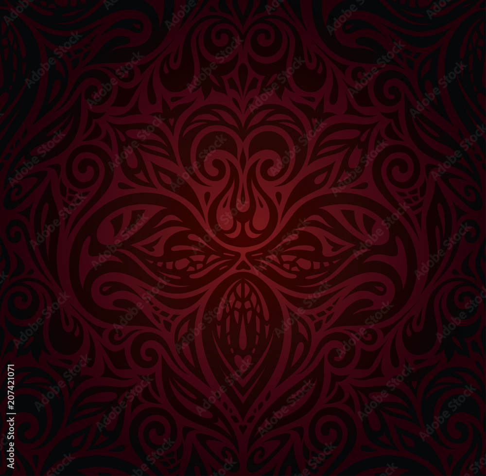 Dark red brown floral wallpaper vector design background Stock Vector |  Adobe Stock