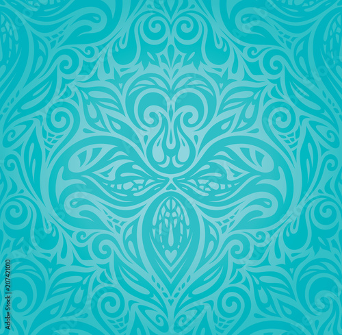 Turquoise floral holiday vector vintage background design