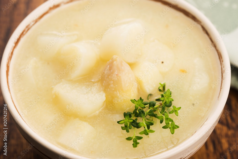 Fresh soup of white asparagus Fresh soup of white asparagus