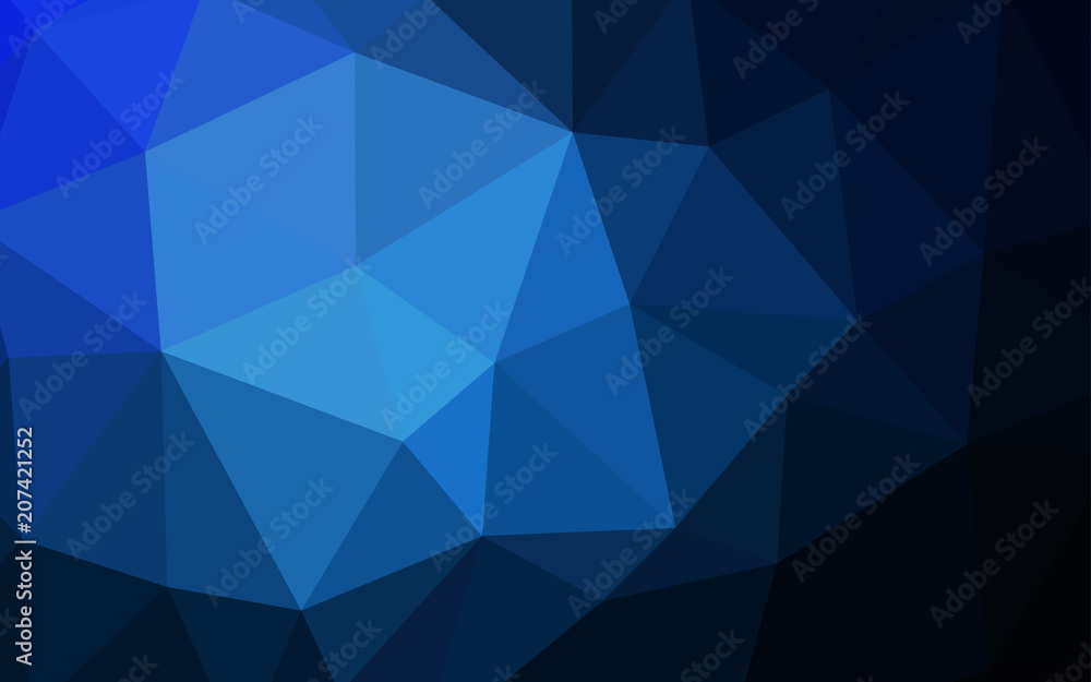 Dark BLUE vector triangle mosaic template.