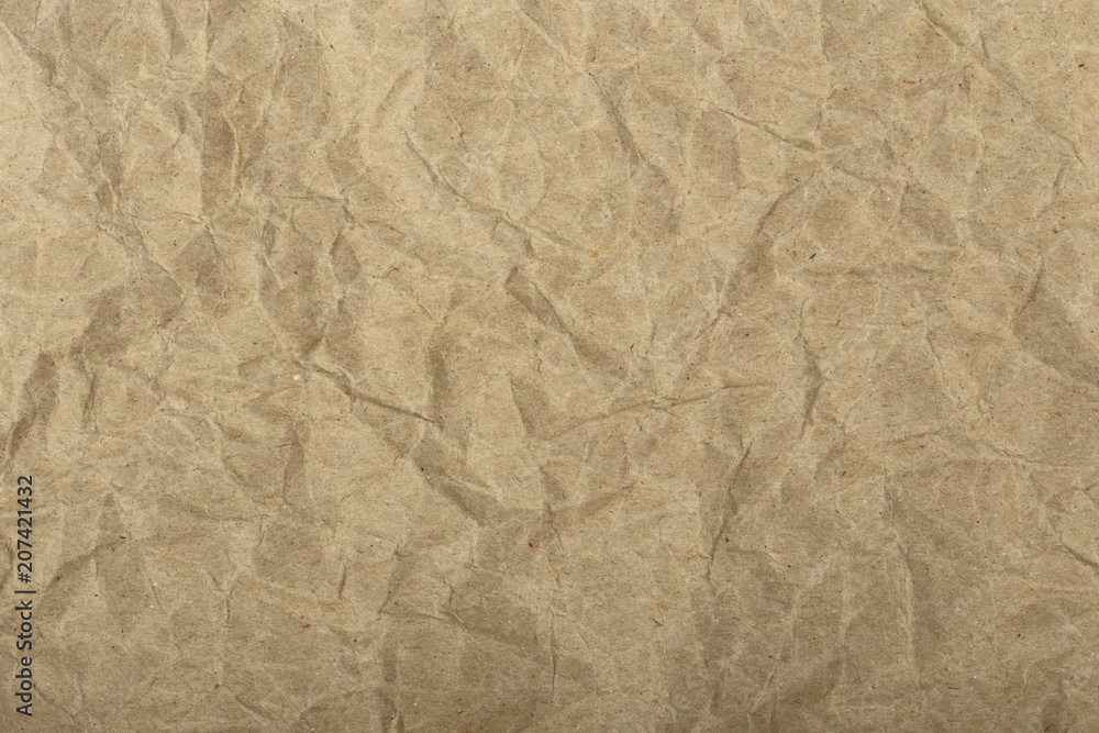 Crumpled of brown recycle paper background Crumpled of brown recycle paper background