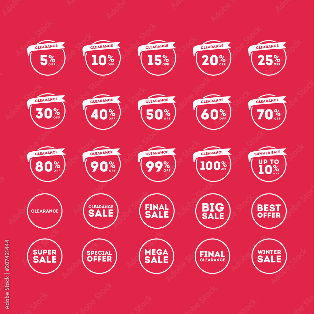 Obraz premium Circular Vector Clearance Stickers