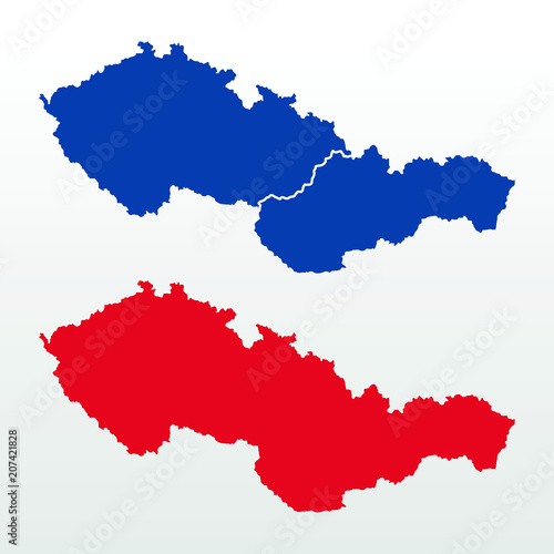 Czechoslovakia map (blank and border separated)