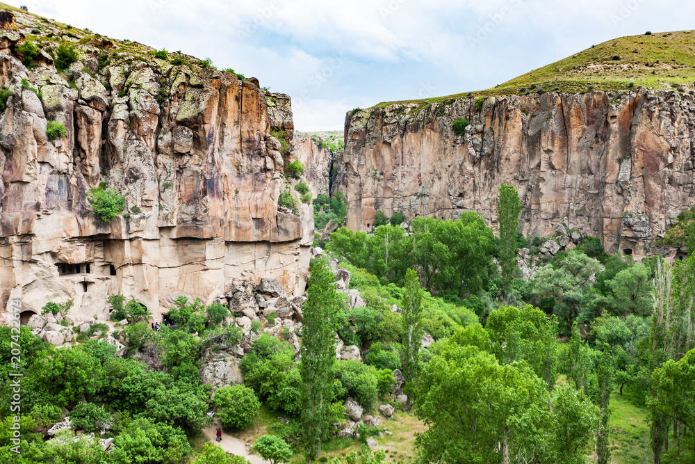 gorge of Ihlara Valley in Cappadocia