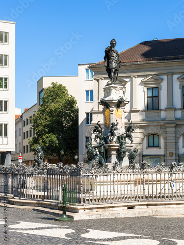 Augustus fountain on Rathausplatz in Augsburg city photo