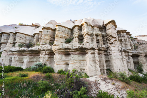 walls of gorge near Goreme town in Cappadocia