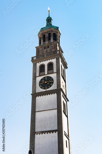 top of Perlachturm ( clock tower) in Augsburg photo