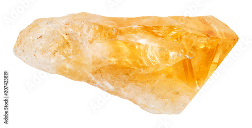 crystal of Citrine gemstone isolated