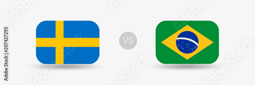 Schweden VS Brasilien - Flaggen