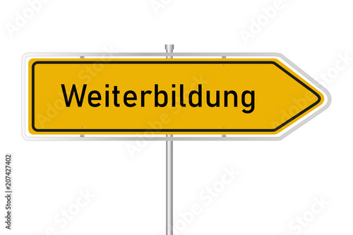 Gelbes Straßenschild - Weiterbildung