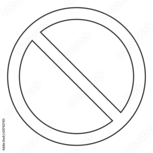 NO SIGN. Forbidden and prohibited symbol. Outline. Vector icon. © Vector DSGNR