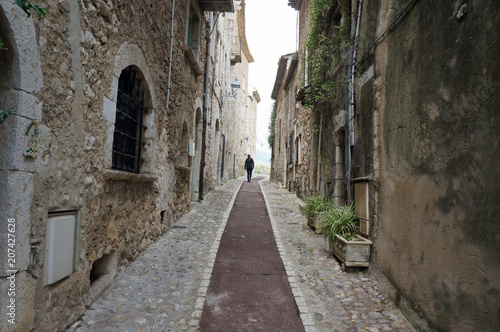 old narrow walkway in stone village