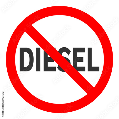 NO DIESEL sign. Vector.
