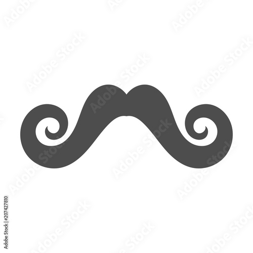 Aristocrat mustache silhouette. Vector icon.