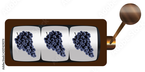 Fruit Machine 3 Bunches Of Grapes With Handle And Knob