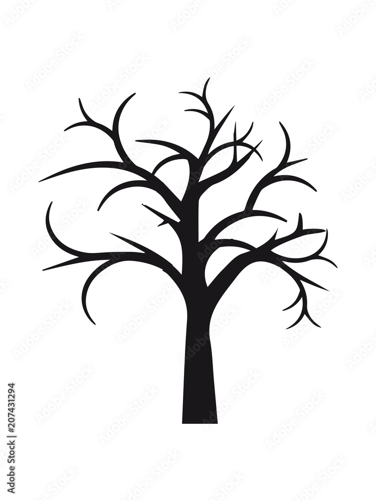 baum winter herbst äste kahl pflanze natur design cool clipart