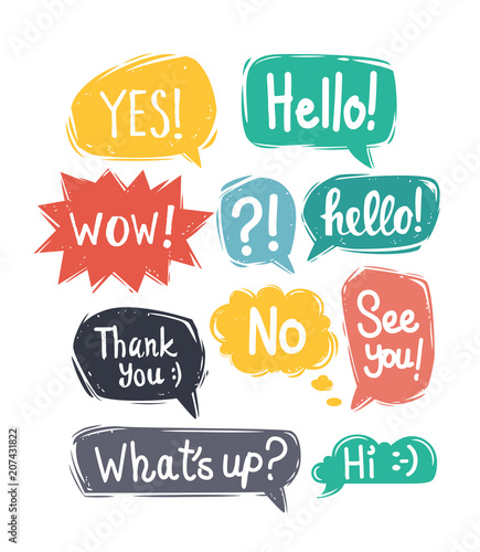 sketch speech bubbles