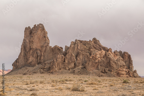 Vertical rock formation in the southwest usa desert