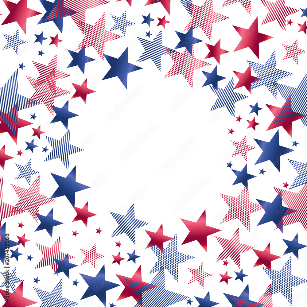 custom made wallpaper toronto digitalRed and blue stars in round frame for card template.