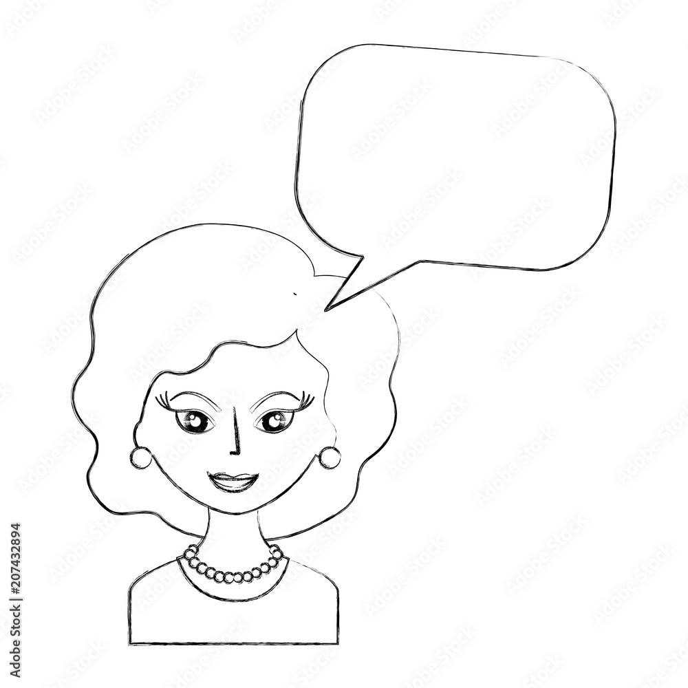retro woman with speech bubble isolated icon vector illustration design retro woman with speech bubble isolated icon vector illustration design