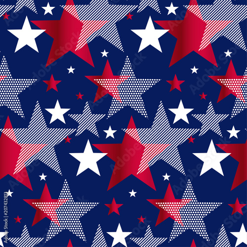 United States national symbol stars seamless pattern.