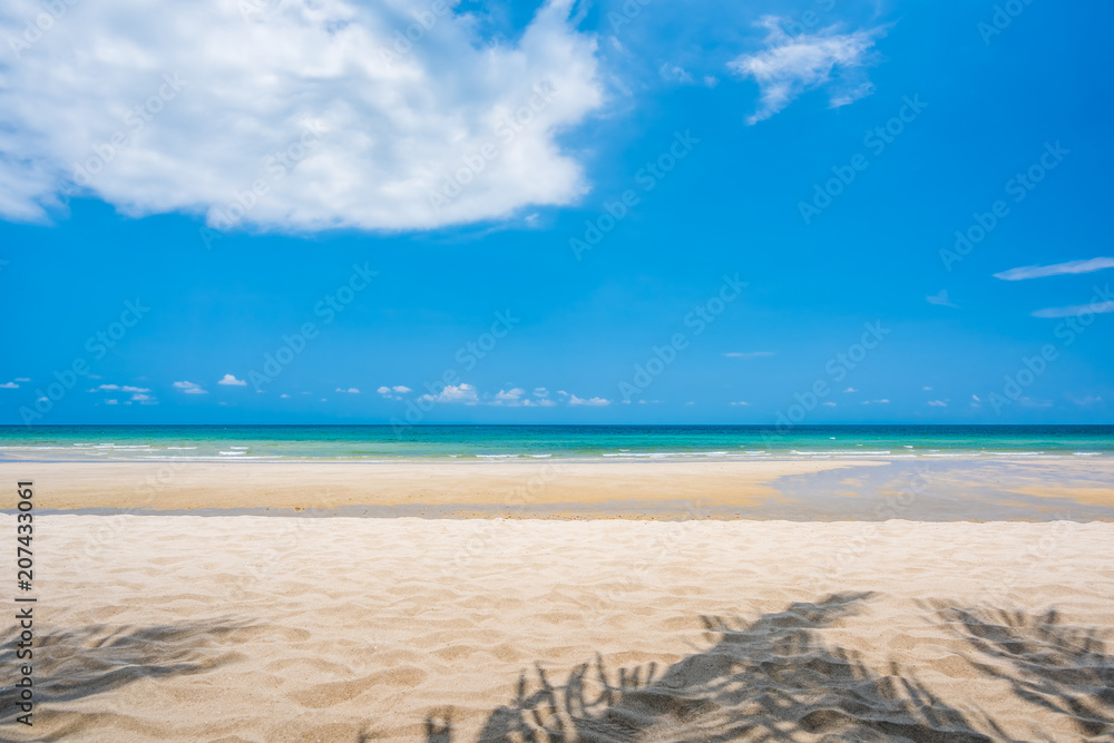 Sand beach and blue sky background Sand beach and blue sky background