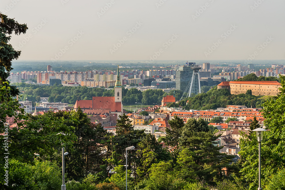 Bratislava, Slovakia - May 24, 2018: The panorama of Bratislava's Old Town, Slovakia.