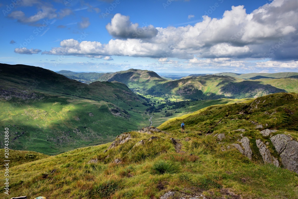 Lone hiker on Hartssop above How