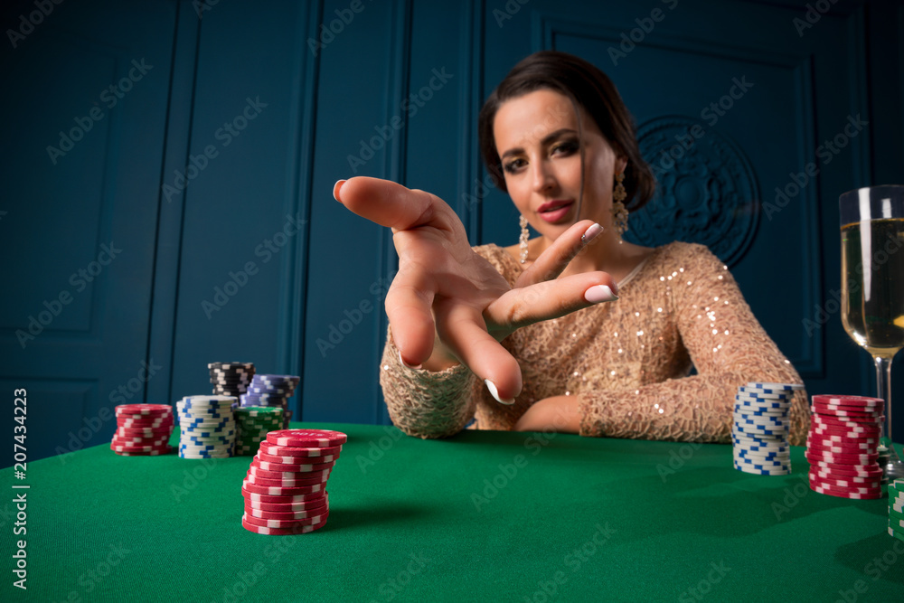 Woman playing in casino Woman playing in casino