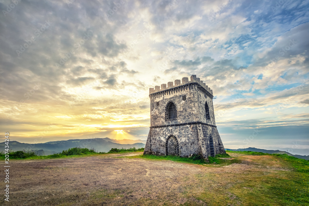 Castelo Branco Viewpoint on sunrise, Sao Miguel island, Azores, Portugal Castelo Branco Viewpoint on sunrise, Sao Miguel island, Azores, Portugal