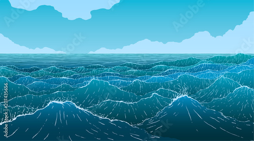 Vector large ocean waves